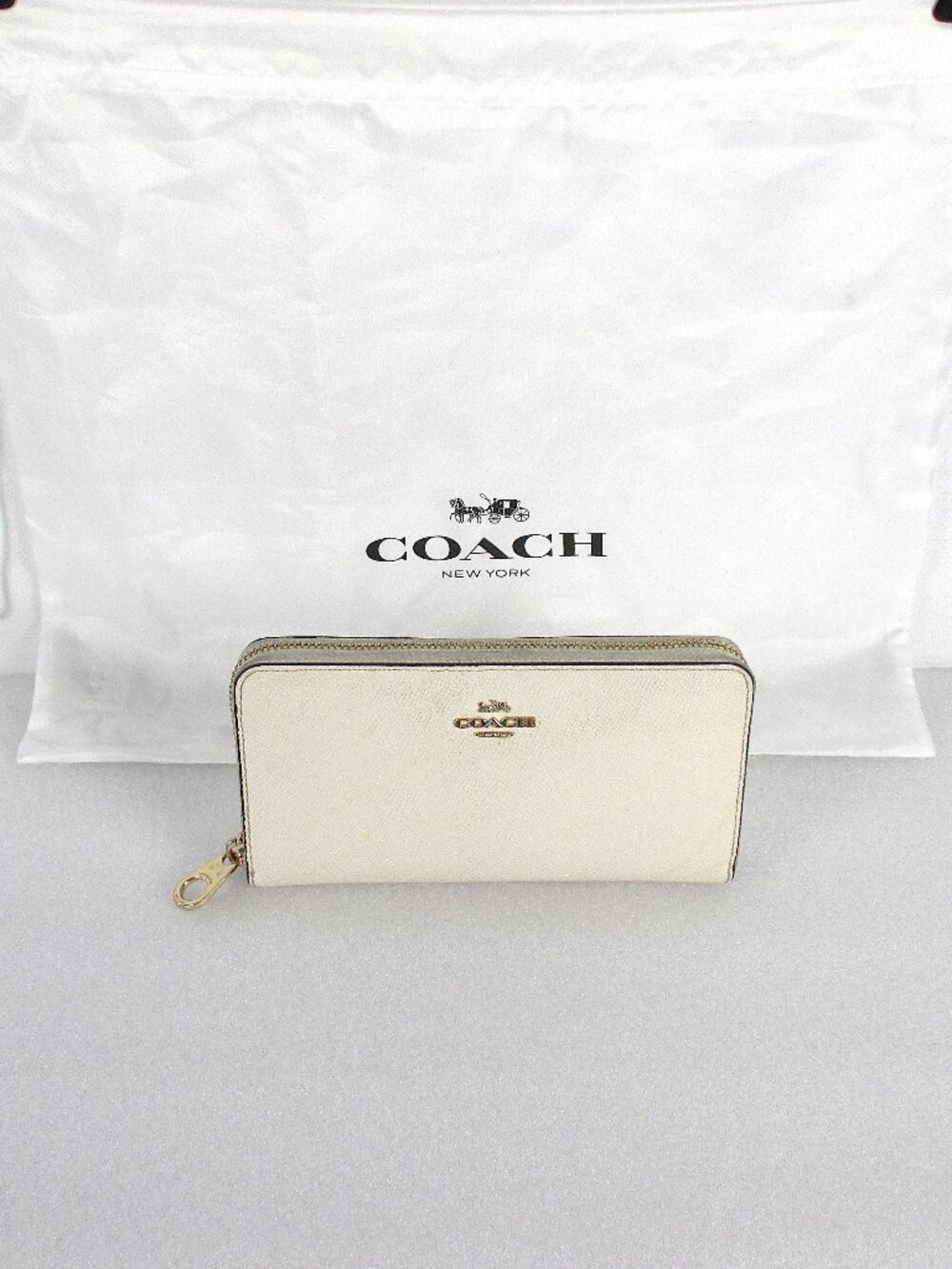 COACH ZIP AROUND LEATHER WALLET
